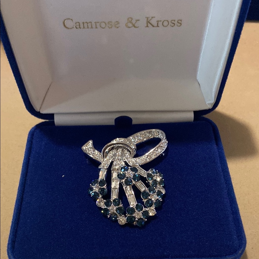 Camrose & Kross Silver and Blue Classic Brooch